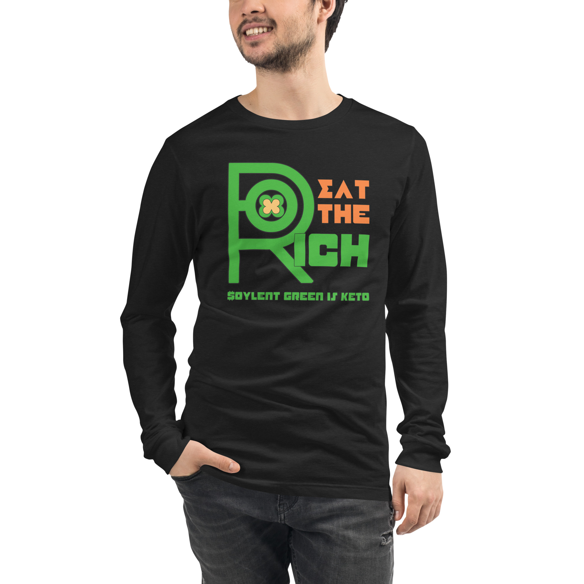 R - Eat The Rich Soylent Green Is Keto Dark Style Unisex Long Sleeve Tee - Image 5