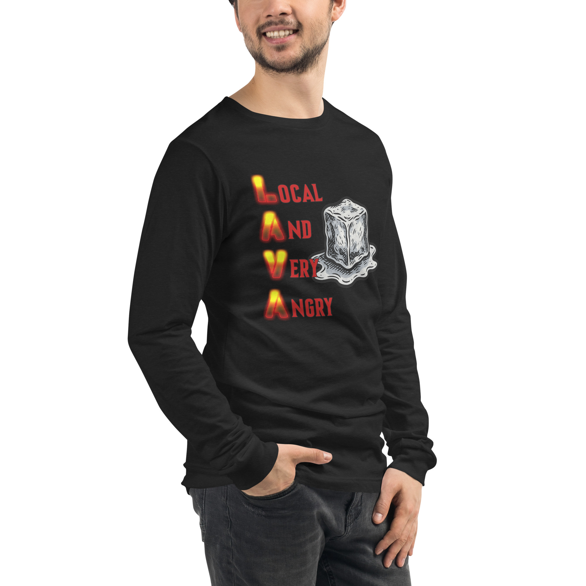 R - Local And Very Angry Dark Style Unisex Long Sleeve Tee - Image 2