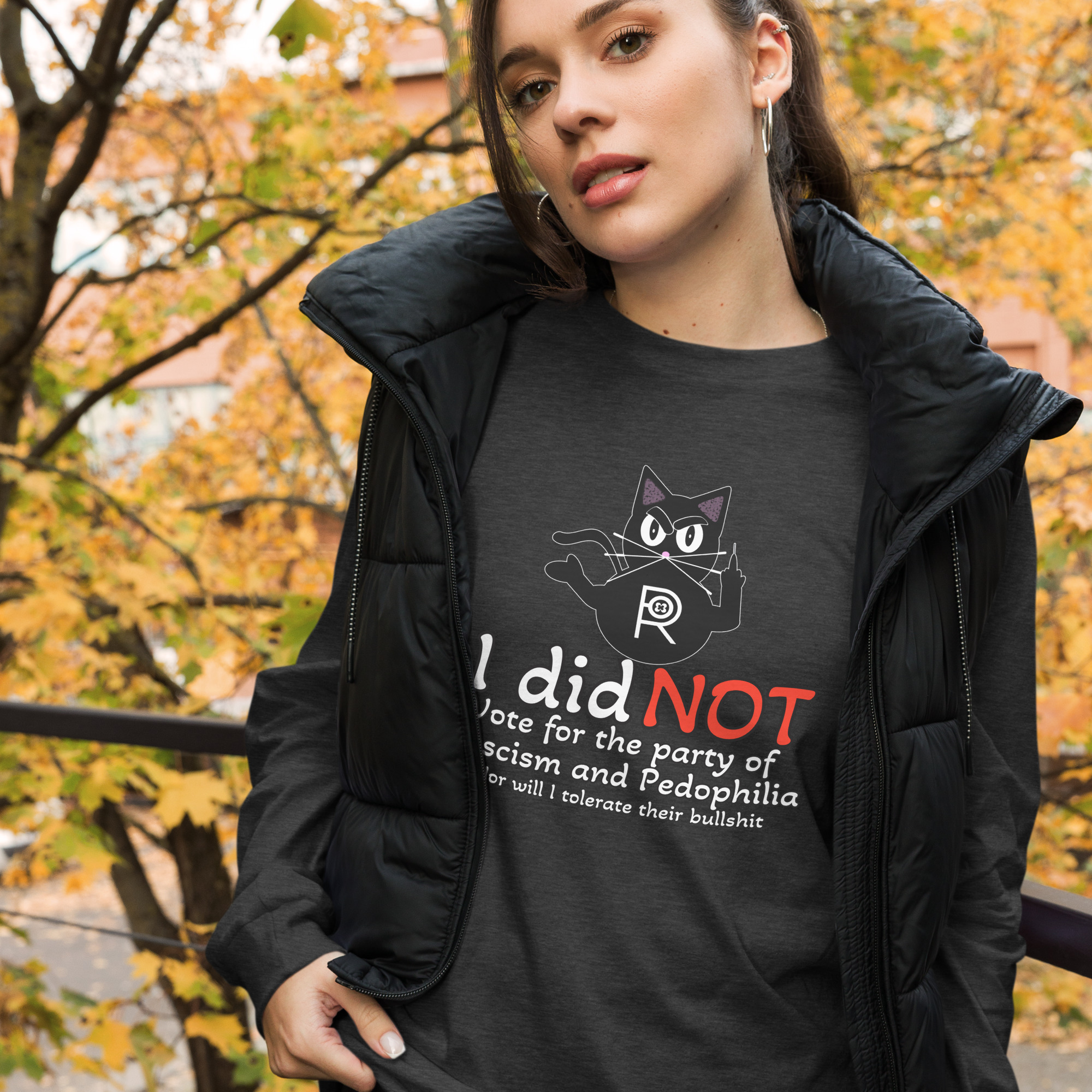 R - I Did Not Vote For The Party Of Fascism And Pedophilia Dark Style Unisex Long Sleeve Tee - Image 4