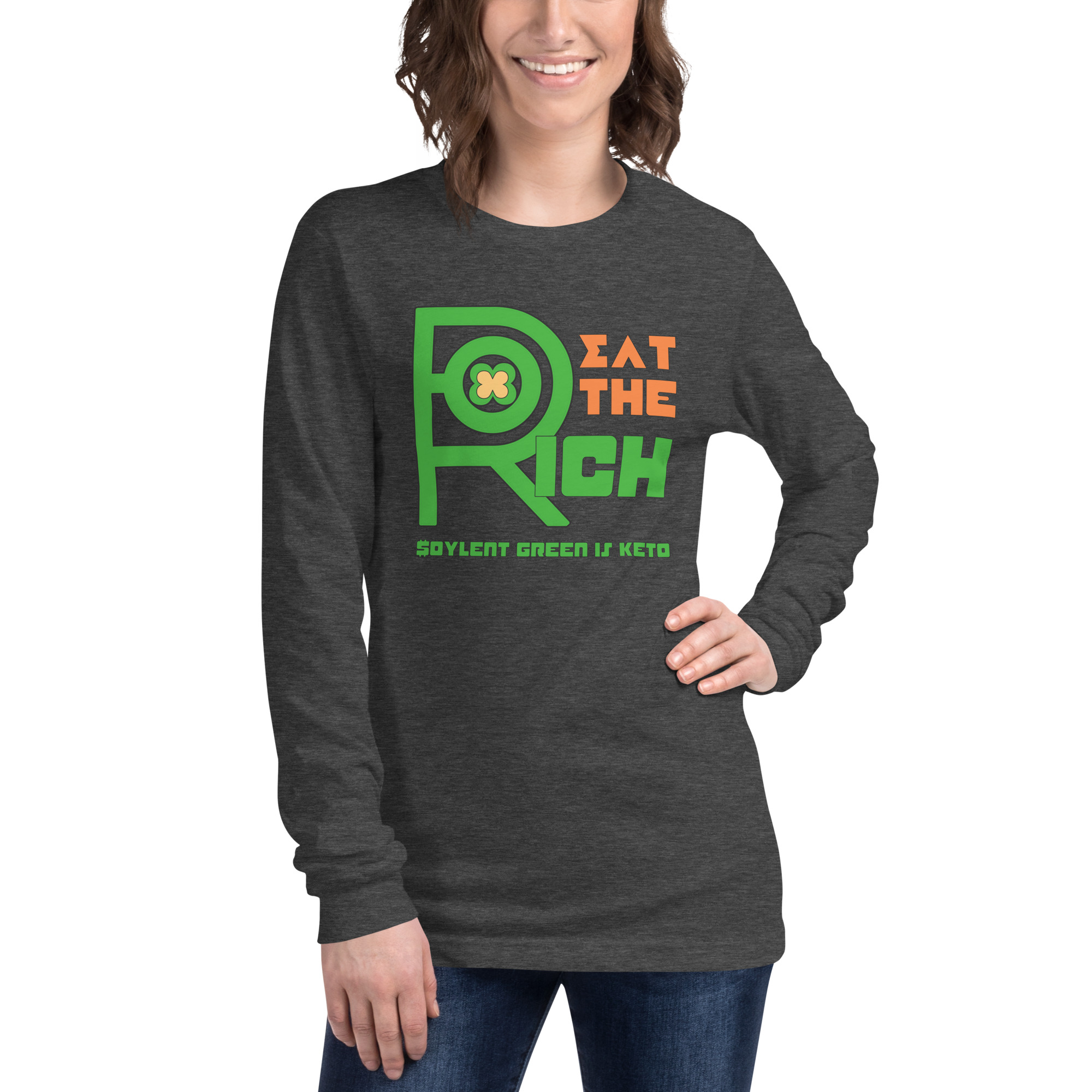 R - Eat The Rich Soylent Green Is Keto Dark Style Unisex Long Sleeve Tee - Image 9