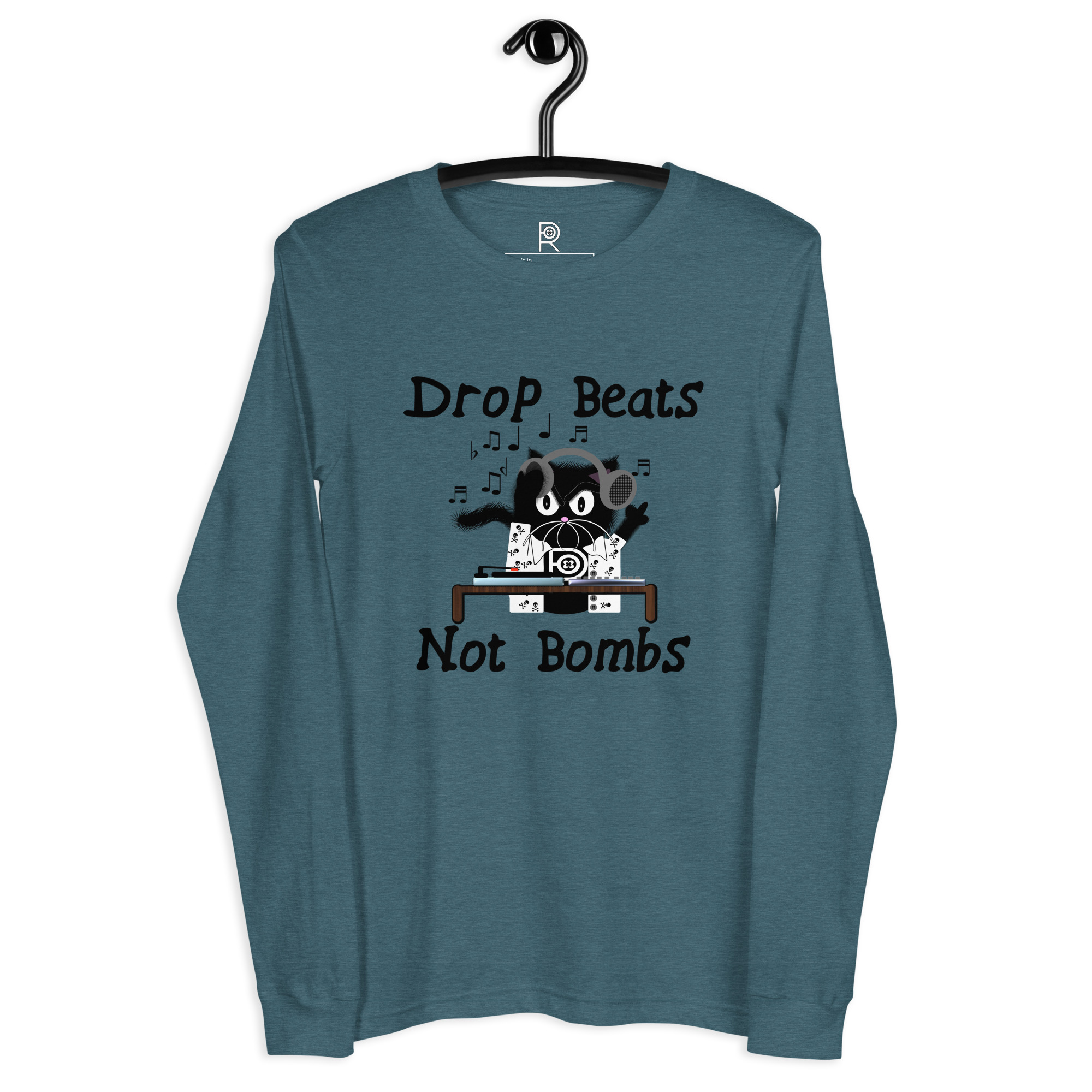 R - Drop Beats Not Bombs Light Style Unisex Long Sleeve Tee - Image 7