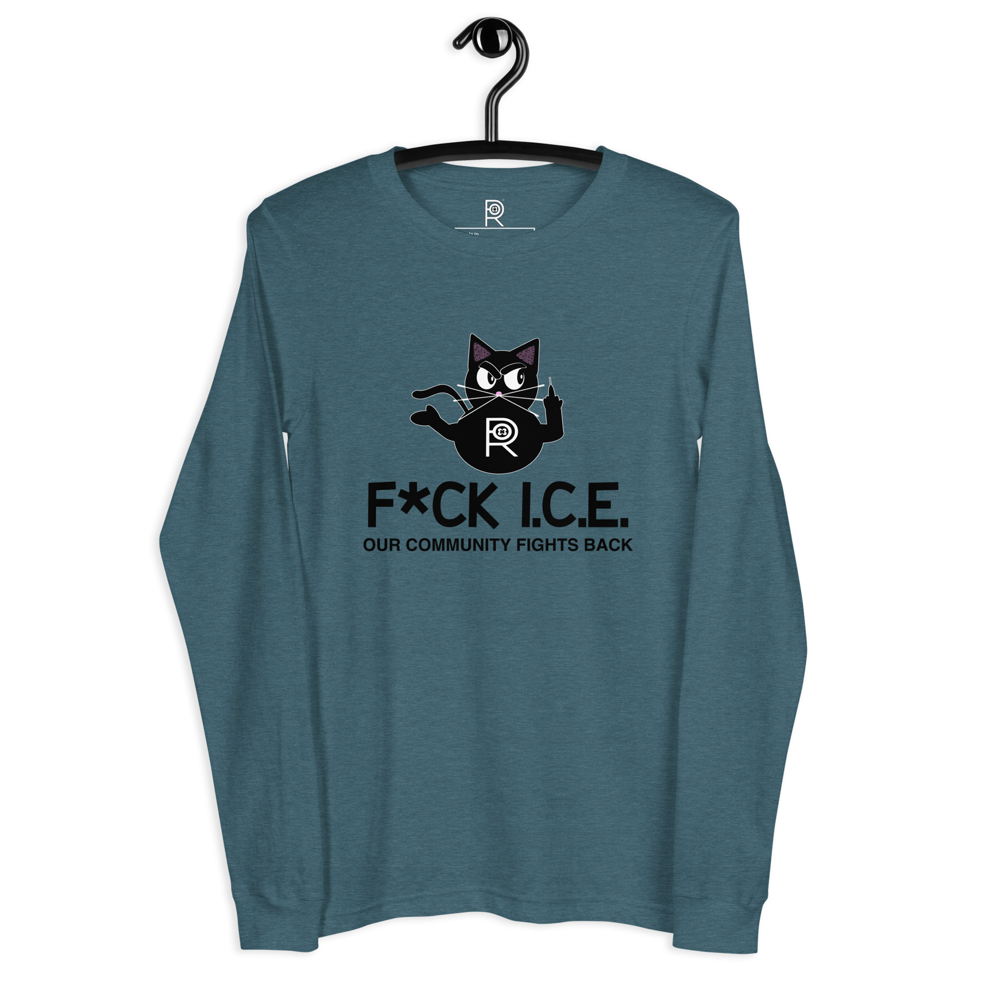 R - Fck Ice Our Community Fights Back Light Style Unisex Long Sleeve Tee - Image 8