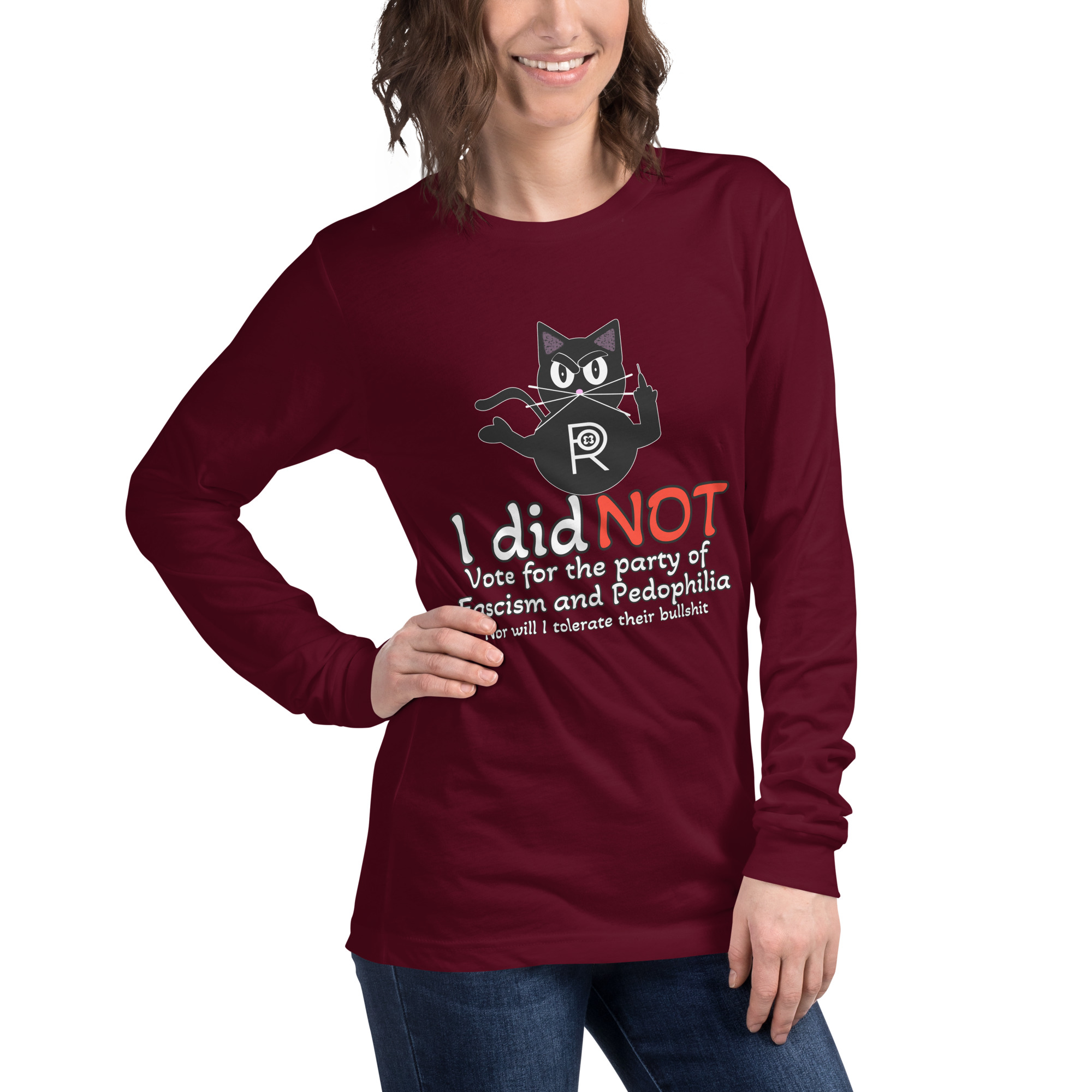 R - I Did Not Vote For The Party Of Fascism And Pedophilia Dark Style Unisex Long Sleeve Tee - Image 3