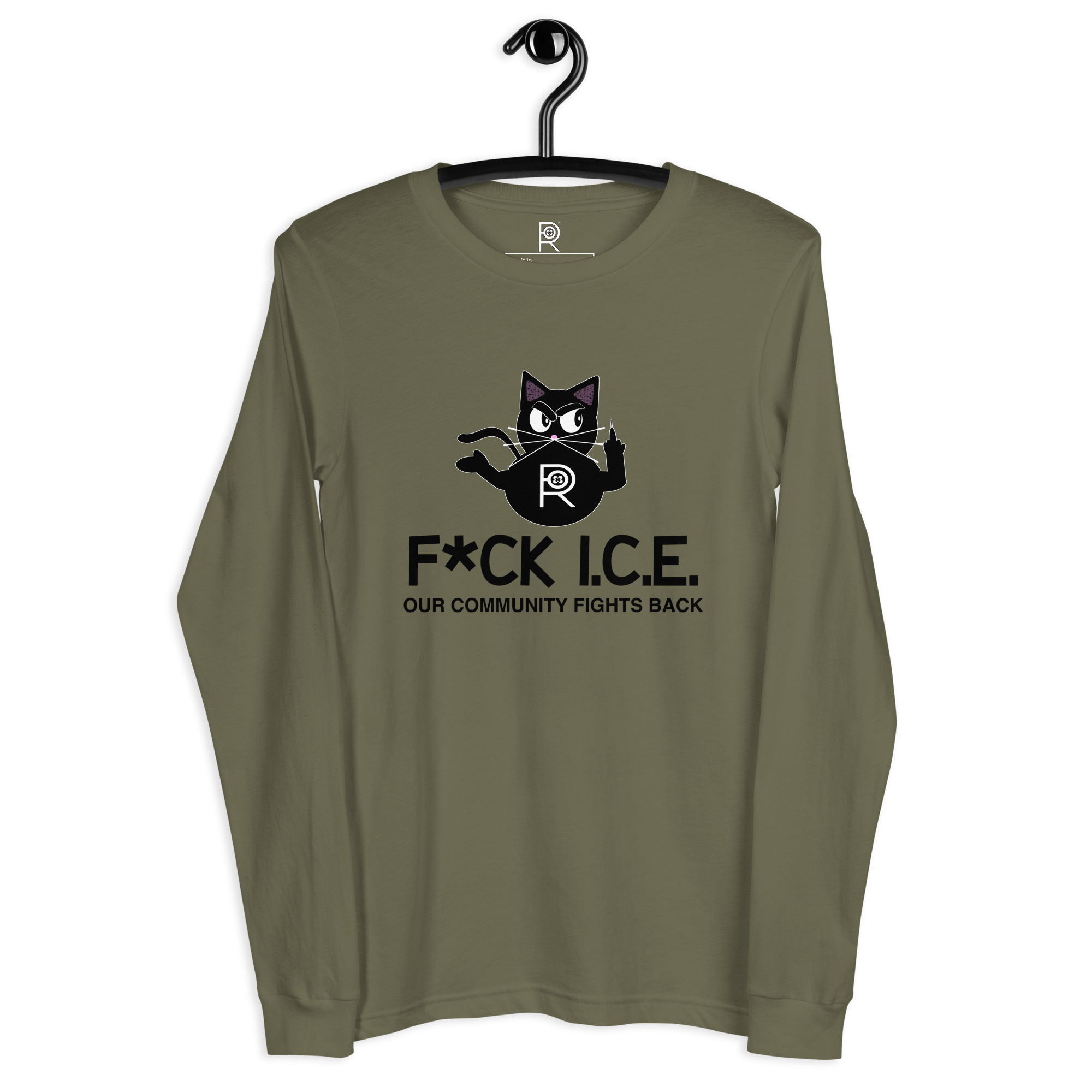 R - Fck Ice Our Community Fights Back Light Style Unisex Long Sleeve Tee - Image 9