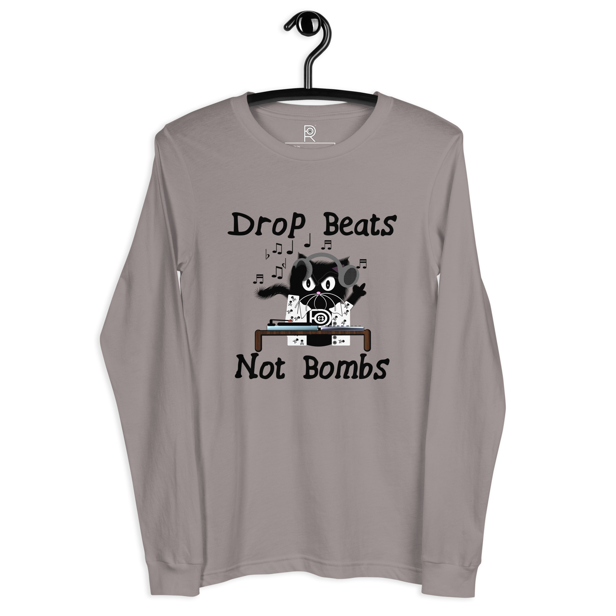 R - Drop Beats Not Bombs Light Style Unisex Long Sleeve Tee - Image 10