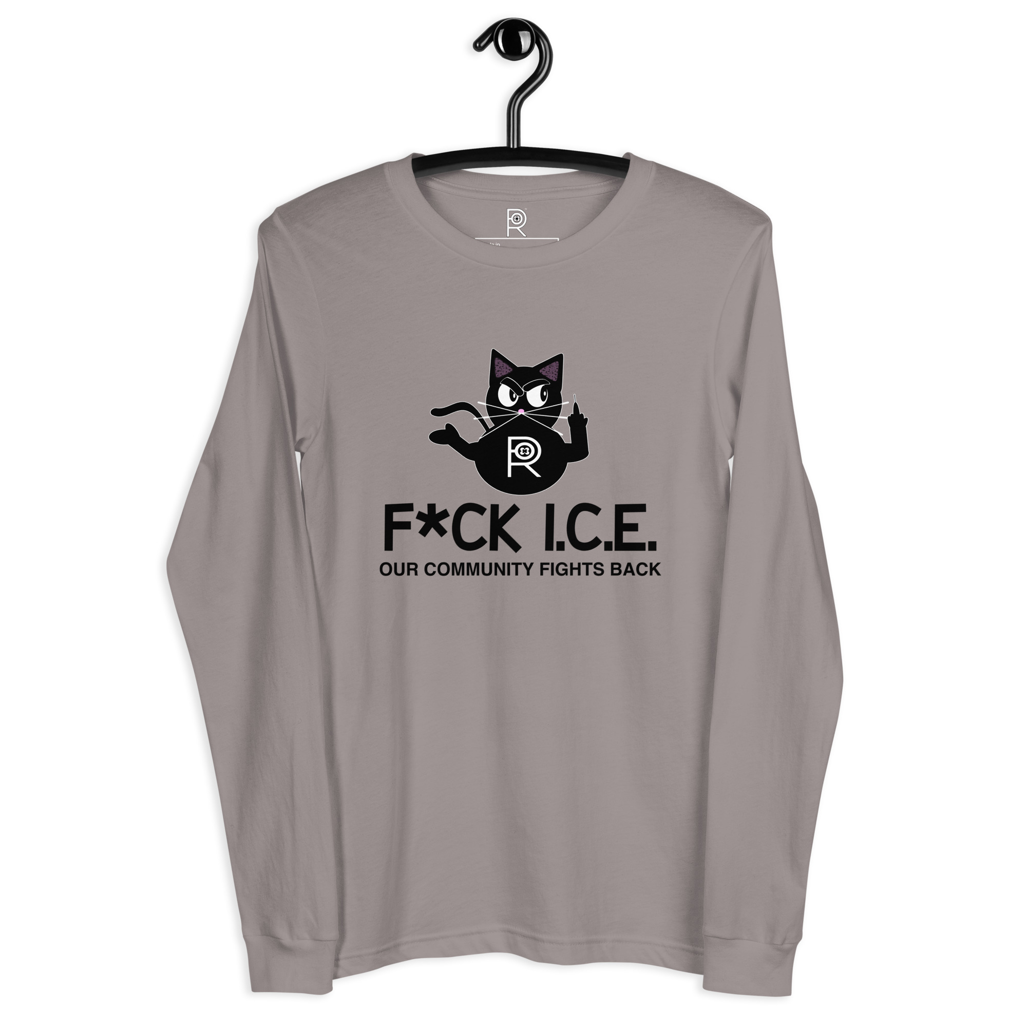 R - Fck Ice Our Community Fights Back Light Style Unisex Long Sleeve Tee - Image 11
