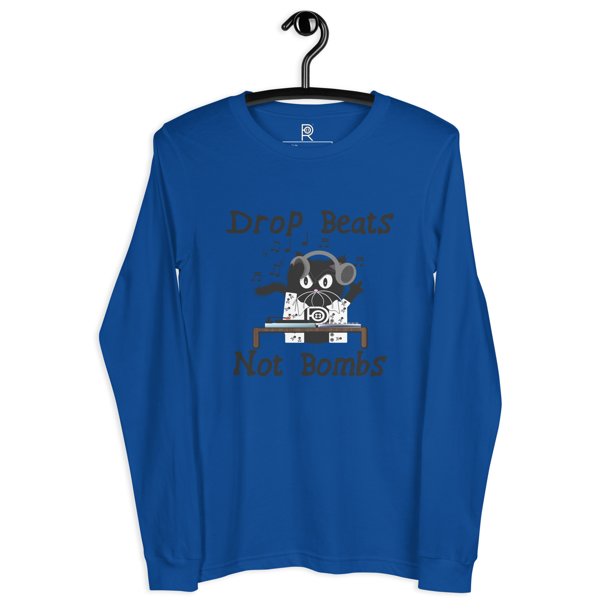 R - Drop Beats Not Bombs Light Style Unisex Long Sleeve Tee - Image 6