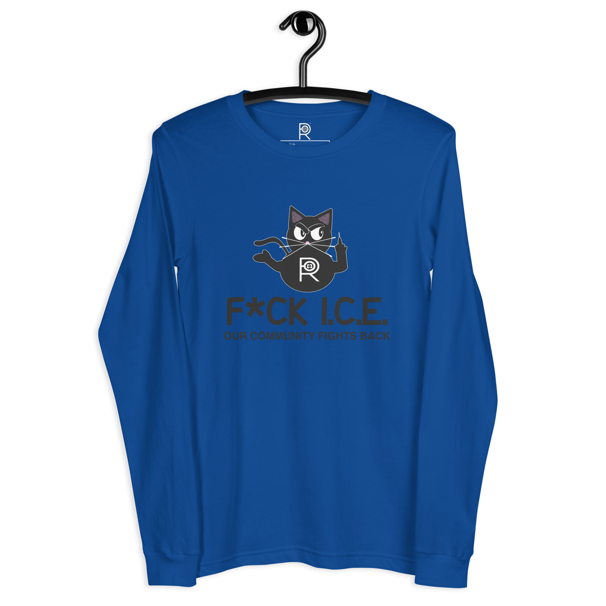 R - Fck Ice Our Community Fights Back Light Style Unisex Long Sleeve Tee - Image 7