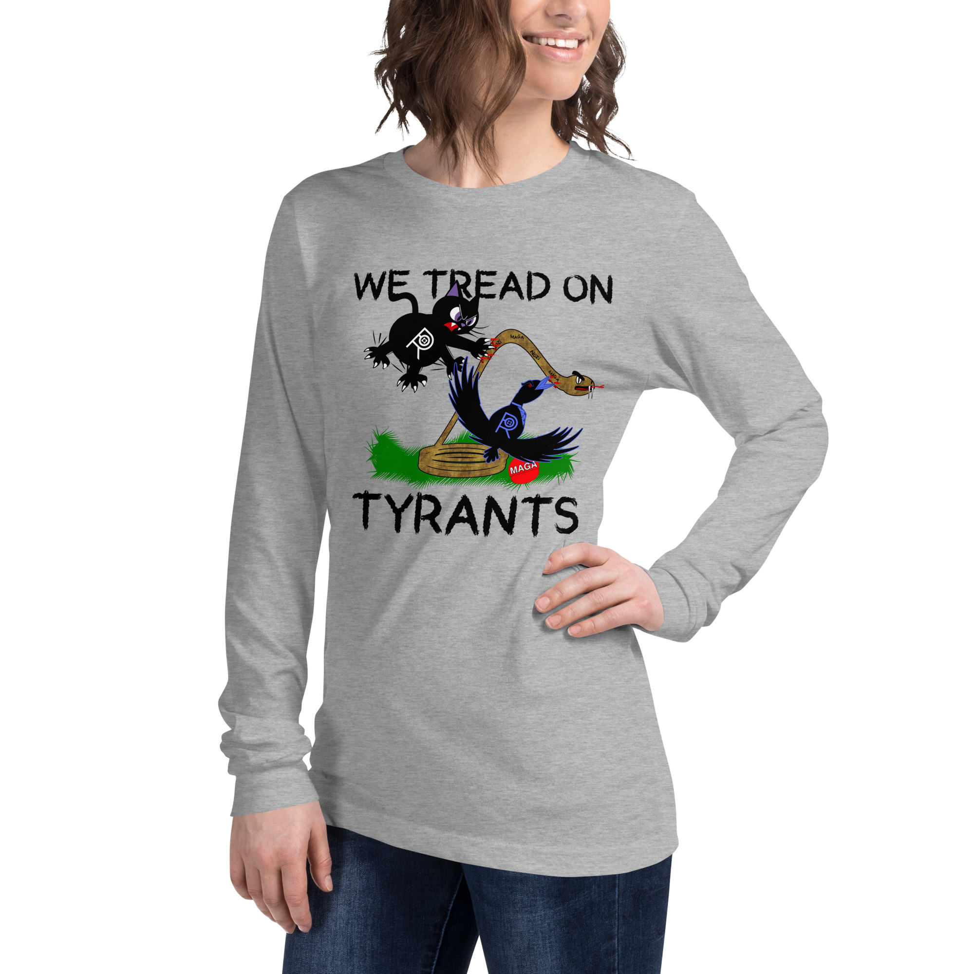 R - We Tread On Tyrants Light Style Unisex Long Sleeve Tee - Image 4