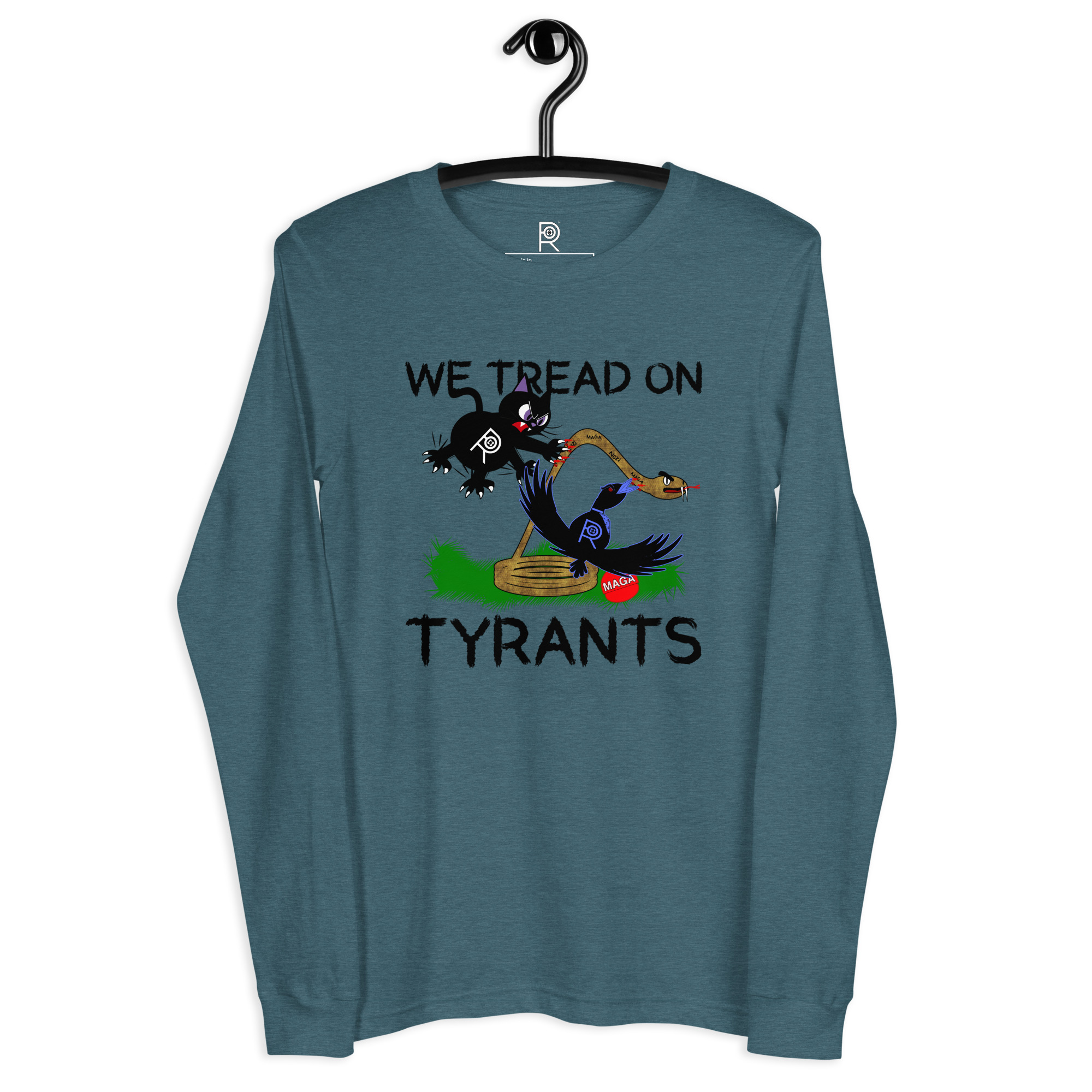 R - We Tread On Tyrants Light Style Unisex Long Sleeve Tee - Image 9