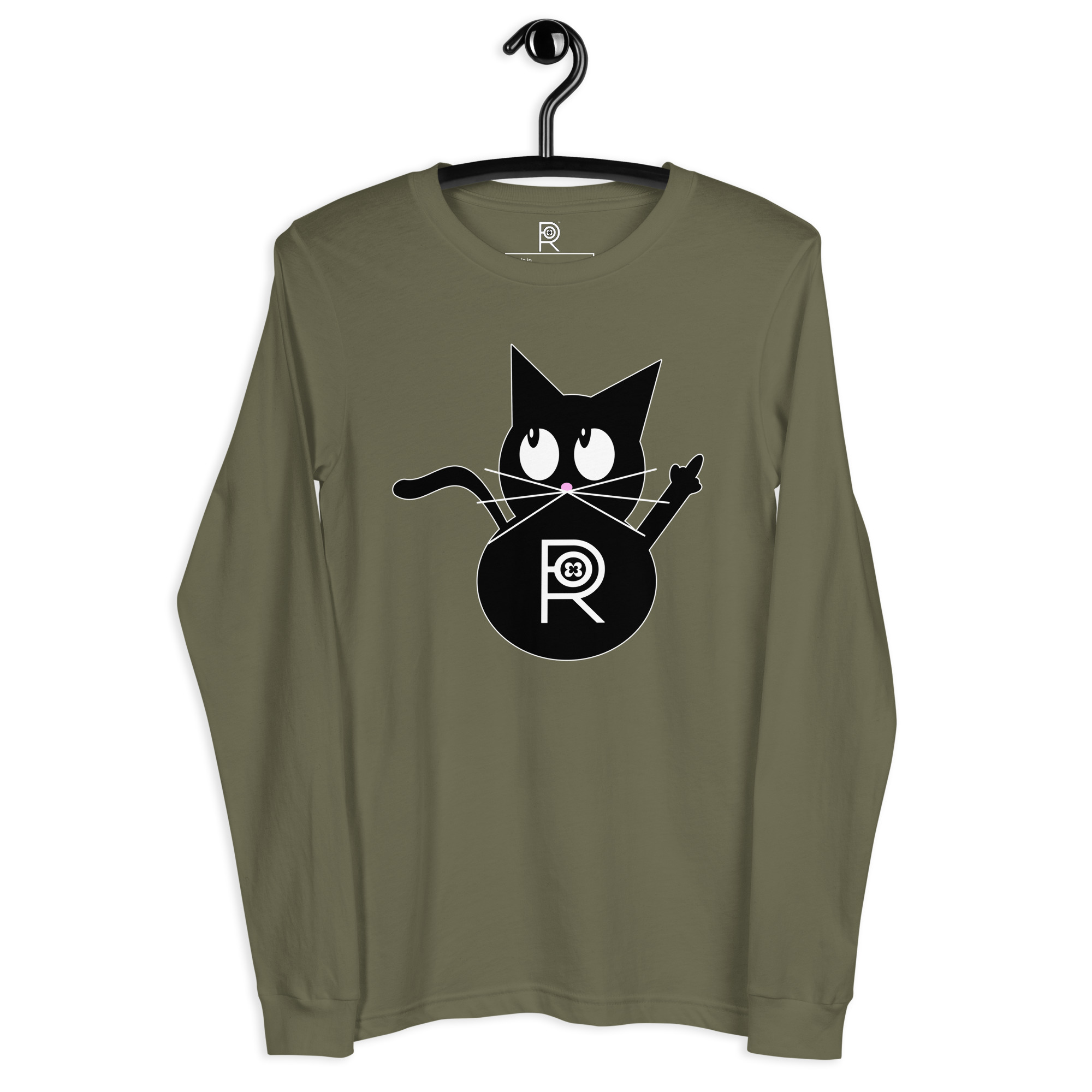 R - Resistance Kitty FU Dark Style Unisex Long Sleeve Tee - Image 14