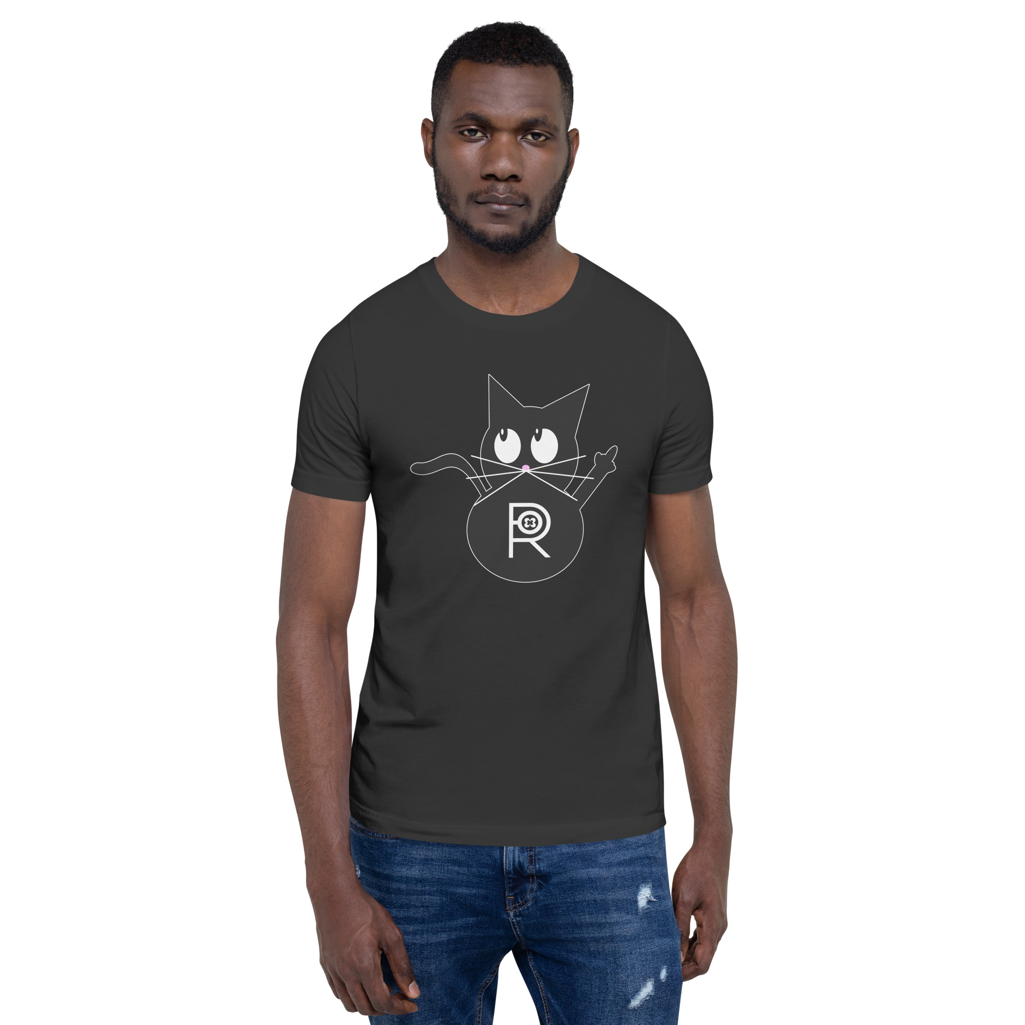 R - Resistance Kitty FU Dark Style Unisex T-shirt - Image 4