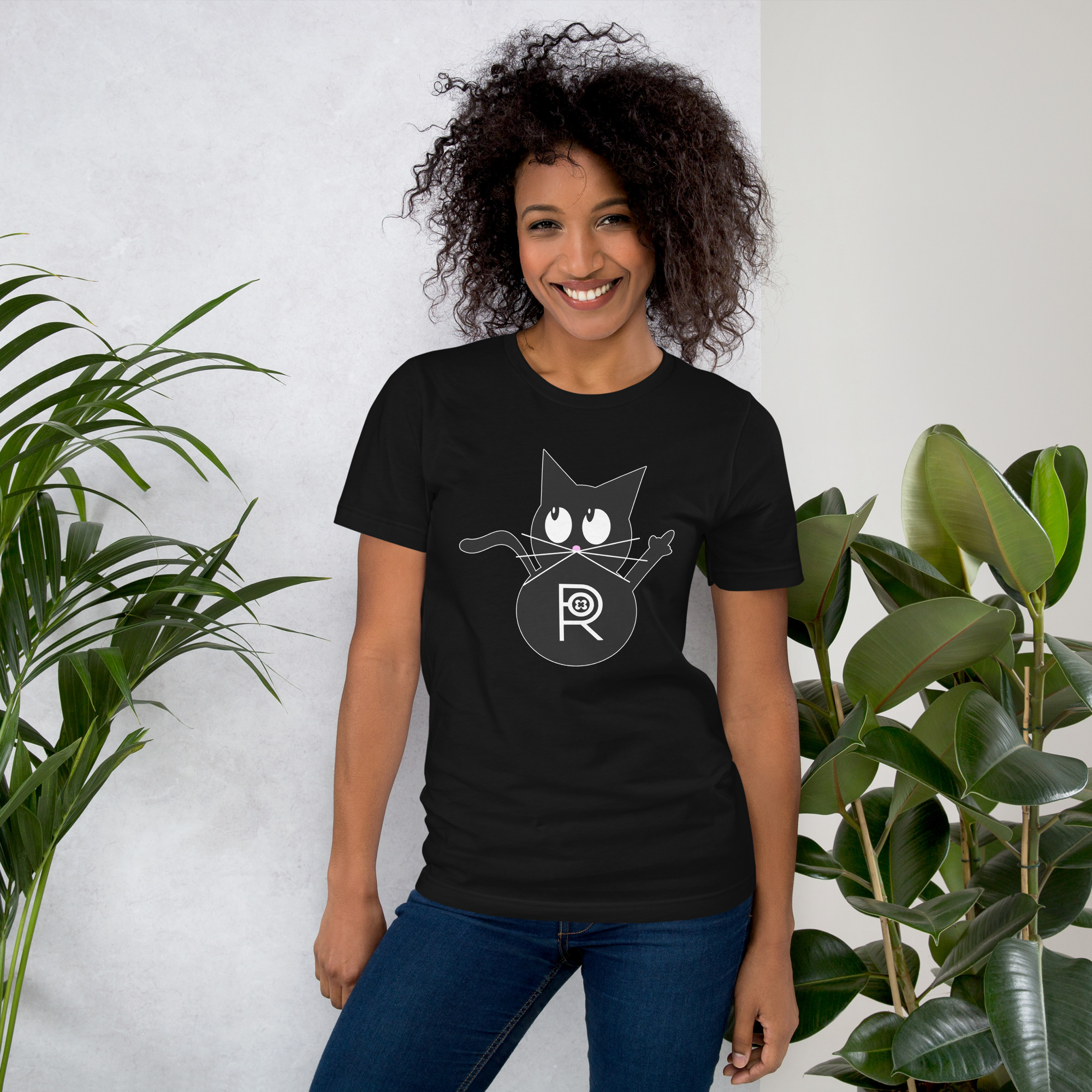 R - Resistance Kitty FU Dark Style Unisex T-shirt - Image 2