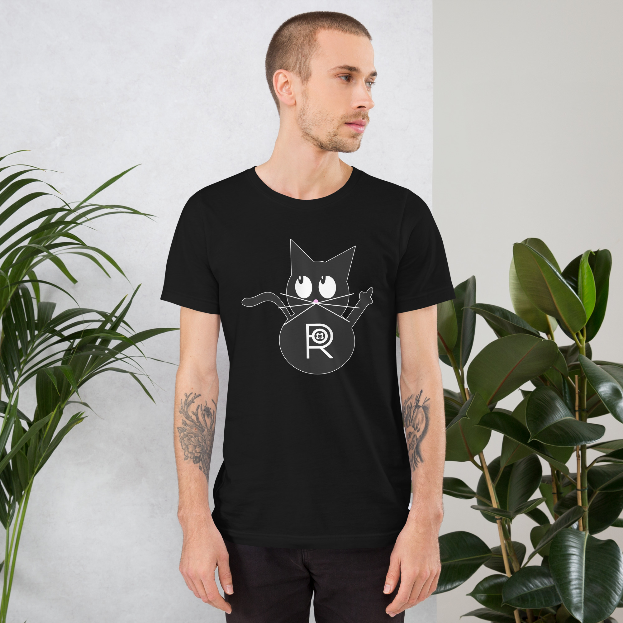 R - Resistance Kitty FU Dark Style Unisex T-shirt - Image 3