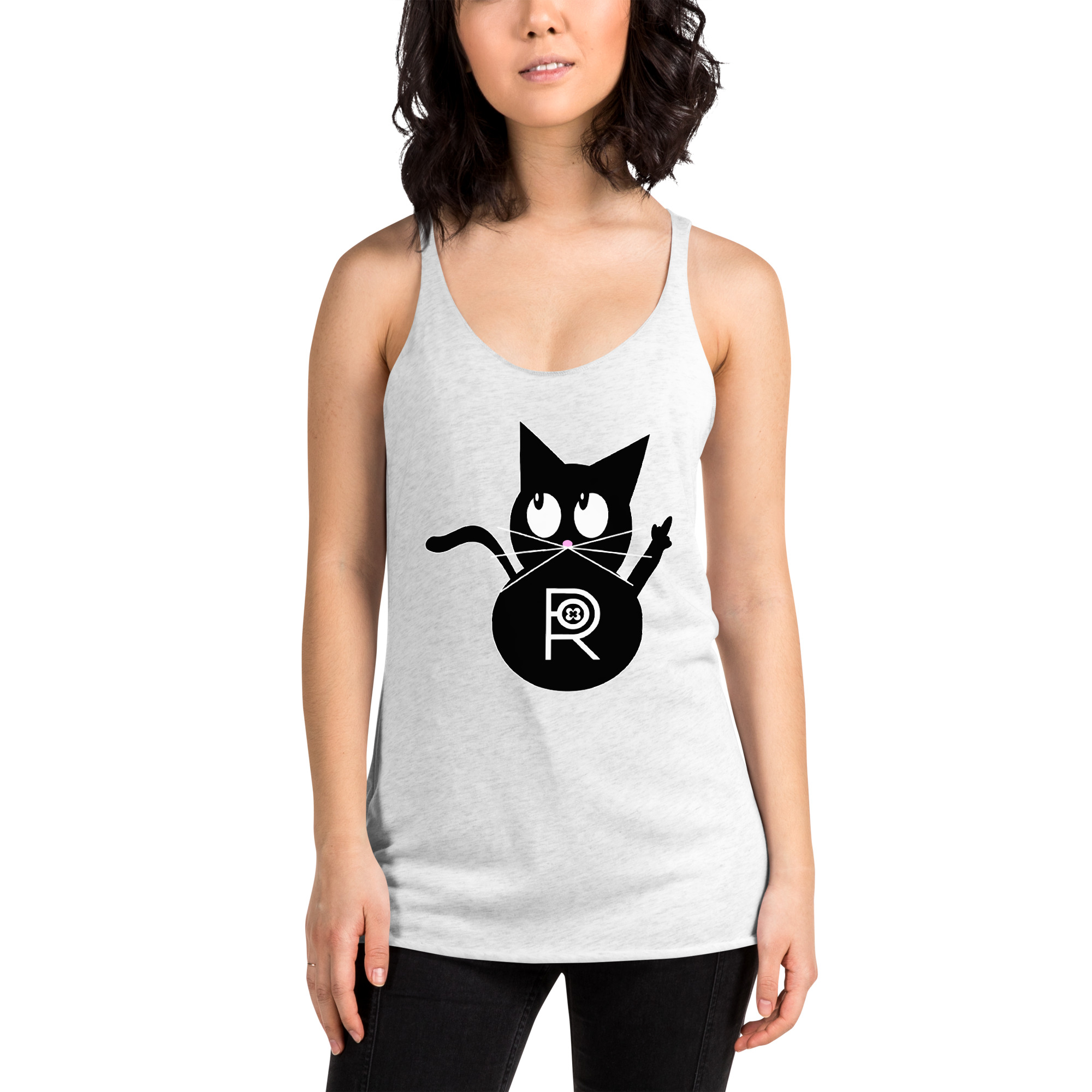 R - Resistance Kitty FU Women's Racerback Tank - Image 4